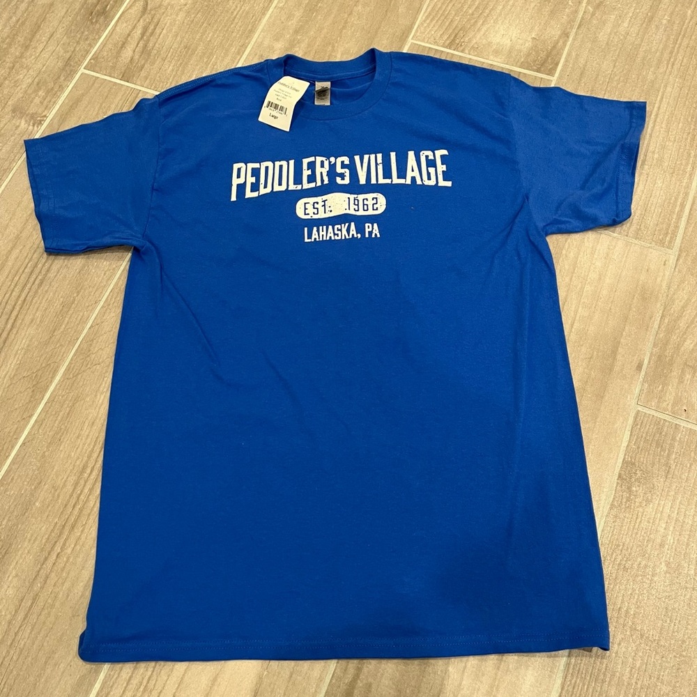 Peddlers Village T-Shirt Men’s Size Large Color Royal Blue - Picture 1 of 6